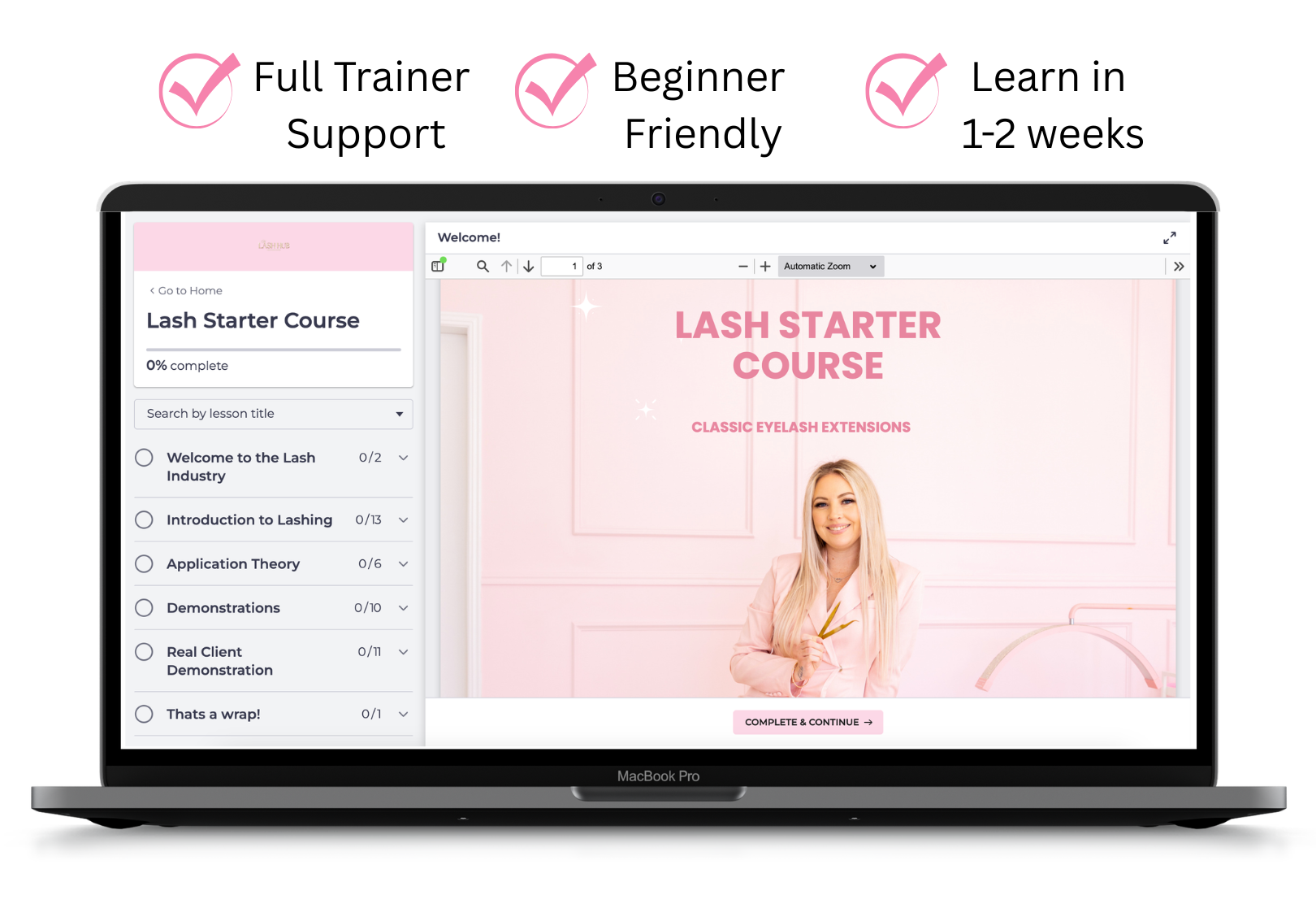Online Beginner Classic Lash Extension Course